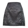 Юбки женская элегантная жаккардовая короткая юбка сексуальная высокая талия сплит мини -винтажная улица на молнии лето лето