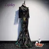 Party Dresses Luxury Black Long Mermaid Evening Women Crytal Ladies Sexy Prom Formal Gowns