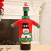 Dekoracje świąteczne Snowman Wine Bottle Cover Zestaw Sweter Święty Mikołaj z czapkami Xmas Home Party Ornament Dekoracja stolika 4.5