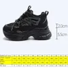 Scarpe casual krasovki 7,5 cm vera vera pelle mesh sneakers cavo sneaker grosse estate femmine di strass respirabile