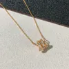 18k Gold Silver Classic Snake Designer Halsband för kvinnor Rose Gold Double Circle Diamond Shining Crystal CZ Zircon Luxury Brand Pendant Necklace Choker Jeweller