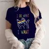 Koszulka damska harajuku t-shirt cat LGBT Makuję koszulę. Chcę zrobić koszulkę koszulki damskiej LGBTQ T-shirt graficzna koszulka estetyczna koszulka Y240420 Y240420