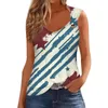 Tanks de mujer Tiga de tanques para mujeres V Cuello impreso Flojo de verano Flojo Summer sin mangas lateral profundo para mujeres ropa de mujer juvenil