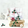 Fleurs décoratives 100 baies de baie de Noël artificielles en forme de tissu en tissu applique costume décoration pour la couture artisanale de bricolage