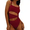 Women's Swimwear Quick Drying Attractive Sexy Hollow Bodysuit Skinny Girls Bathing Suit Solid Color For Travel