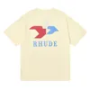 Rhude T-shirt Summer Designer Men T Shirts Tops Letter Print Shirt Mens Women Clothing Short Sleeved S-XL Tshirts Fashions Brands Asia Size S-XL