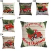 Truck Decorations Christmas Red Pillow Case Tree Santa Car Printing Pillowcase Home Sofa Bed Cushion Cover 45X45cm Th0263 case