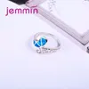 Cluster Rings Absorbing Hollow Ring 925 Sterling Silver Jewelry Fashion Sky Blue Fire Opal