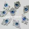 100st hamsa hand ond öga Kabbalah Luck Charms hänge för smycken gör armband 19x12mm277r