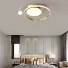 الثريات خاتم جولة الذهب البسيط تصميم التحكم عن بُعد الضوء الحديث الثريا LED لغرفة النوم غرفة المعيشة مصباح السقف دراسة