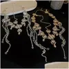 Clips de cheveux Barrettes Bride Chaîne Perles en couches Perles à front Tassle Crystal Jewelry Elegant Uygur Headpices Drop Livrot Hairje Dhozy