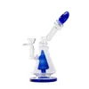 Headshop666 GB037 Glass Water Bong About 25cm Height Colored Core Perc Dab Rig Smoking Pipe Bubbler 14mm Male Dome Bowl Quartz Banger Nail Colorful Flat Mouth