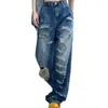 Damesjeans Alien Kitty Hole vrouwen losse vintage zomer rechtdagen dagelijks alle matchwear hoge taille casual kantoorkleding denim