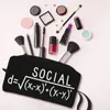 Kosmetische Taschen Soziale Distanz Formel Toilettenbeutel Frauen Mathematik Lehrer Make -up Organizer Lady Beauty Storage Dopp Kit Hülle