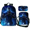 Backpacks 3pcs/set Mortal Kombat Backpack Teenage Boys Girls Orthopedic School Bags for Kids Students Chlidren Book Bag