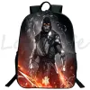 Ryggsäckar pojkar flickor mortal kombat ryggsäck tecknad spel skolväskor tonåringar skola ryggsäckar vackra 3d tryckta ryggsäck vandring mochila