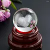 Decoratieve beeldjes 50 mm Crystal Ball gegraveerde 3D Love Heart Glass Sphere Globe Paperweight Wedding Conference Decor Forever VanLine's