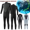 Kadın Mayo Kadın Erkekler Tam Bodysuit Wetsuit 3mm Dalış Tek Parça Takım Sarsın