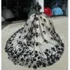 Robe de bal princesse noire Quinceanera Robes de l'épaule Appliques en dentelle Perles Vestidos de 15 Anos Sweet 16e robe