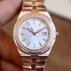 CC Factory Women Bekijk 33 mm Eta Quartz Movement Bekijk Sapphire Diamond Inlay Dial Platinum Rose Gold Strap