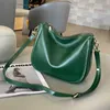 Tanned Vegetable Top Layer Cowhide Versatile Womens Bag Single Shoulder Crossbody Minimalist Zippered Dumpling Crescent Tooth Leather