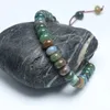 Brazaletes de encanto hombres modernos brazaletes piedra natural oblato abacus trenza curación de chakra ajustable para mujeres joyas