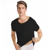 Dowód T-shirt w pocie podwórz mężczyźni Under Undershirts Oddychający do podkładki bawełniany lniany z krótkim rękawem męskie męskie 240412