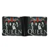 Clips Queen band Freddie Mercury Print Men Wallets Money Bag Slim Thin Card Adult Luxury Male Short Purse Billetera Para Hombres