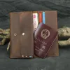 Portfele zabytkowe męskie portfel ręcznie robiony oryginalny skórzany mężczyźni portfele sprzęgła torebka szalona skóra skóra wielofunkcyjna Portfel karty