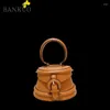 Axelväskor Bankuo Womens 2024 Vintage Belt Buckle Solid Color Bucket Bag Stitching Handbag High End Hardware Purse X473