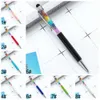 Crystal Metal Ballpoints Rainbow Wholesale Student Writing BallPoint Phone Touch Pen School Office Signature Pens Festival Gift Th0359 s