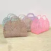 Bags Largecapacity Bag Hollow Jelly Beach Holiday Portable Tote Bag Reusable and Easy To Clean Plastic Portable Bath Basket