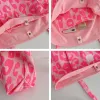 Buckets Hylhexyr Pink Leopard Shoulder Bag Women's Large Capacity Casual Totes Ladies Cute Canvas Bags Bucket Handbag 2021 NEW