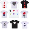 COMMES Designer Play T Shirt DES GARCONS Cotton Fashion Brand Red Heart Embroidery T-Shirt Women's Love Sleeve Couple Short Sleeve Men Cdgs Play 4594