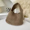 Hobos Korean Fashion Crochet Мягкий средний размер Slouchsy Hobo Bag Vintage Retro Chic Branny Simple Fluffy Square Moutbag