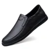 Chaussures décontractées mode masculine en cuir authentique confortable pour hommes slip onofers doux confortable élégantes homme officiel bureau