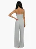Calças de duas peças femininas 2024 Casual 2 Pijama Conjunto de cor sólido/botão floral Cami Tops Sleepwear