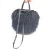 バッグ2023女性本物のモンゴルの子羊毛袋長いベルトと本物の子羊の毛皮のハンドルバッグ付き天然羊の毛皮のハンドバッグ