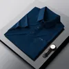 Ice Silk Pockets koszula polo-letnia marka elastyczność biznes swobodny krótki czas na lapy T-shirt Mężczyźni odzież ropa hombre 240412