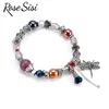 Bracelets Charmets Rose Sisi Beads de aleación bohemia europea y americana para mujeres Baubles Mujeres regalo de joyería