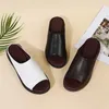 Slippers Femme Sandales Talons de coin Plateforme Sandalias Mujer 2024 Cuir souple Été avec chaussures de cale pour extérieur