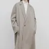 Women's Trench Coats Spring Style Simple And Versatile Commuting Loose Wool Single Button Mid-Length Suit Jacket Windbreaker