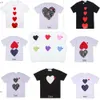 Commes Designer Play T Shirt Des Garcons Fashion Fashion Marca de corazón Rojo Bordado Bordado Camiseta de amor Manga de mujeres Pareja de manga corta CDGS Play 1673