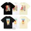 Designer T -shirts Rhude Fashion Clothing Tees Hip Hop Beauty Visie Zonder plezier Joyride Print zomer ronde nek losse t -shirt heren streetwear tops