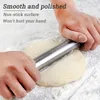 Bakningsverktyg Rostfritt stål Rolling Pin Professionell fransk metalldeg Rollerkök och levererar lämpliga för kakor pasta