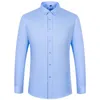 8XL Pure Color Long Sleeve Shirt for Men Work Office Business Classic Longsleeve Casual Mens White Dress 240403