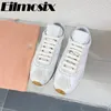 Casual schoenen 2024 Echt lederen platte hakken Training vrouwen comfortabel rennen retro veter sneakers