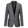 メンズスーツ高品質のブレザー2024スリムソリッドカラー1ボタンスーツジャケットファッションビジネスフォーマルウェアプラスサイズ5xl