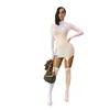 Casual Dresses Long Sleeve Party Dress Women Buckle Turtleneck Mini Above Knee Fall Winter Bodycon With Stockings Sexy Black