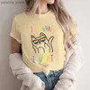 Koszulka damska harajuku t-shirt cat LGBT Makuję koszulę. Chcę zrobić koszulkę koszulki damskiej LGBTQ T-shirt graficzna koszulka estetyczna koszulka Y240420 Y240420